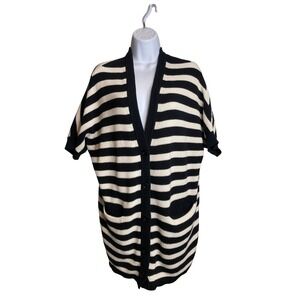 Cabi Women's‎ Black White Whistle Cardigan Sweater Size S Oversized Slouchy Boho
